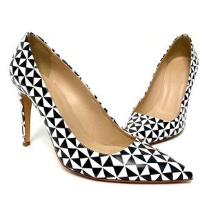 j.crew | falsetto geo print monochrome pointed heels 9.5